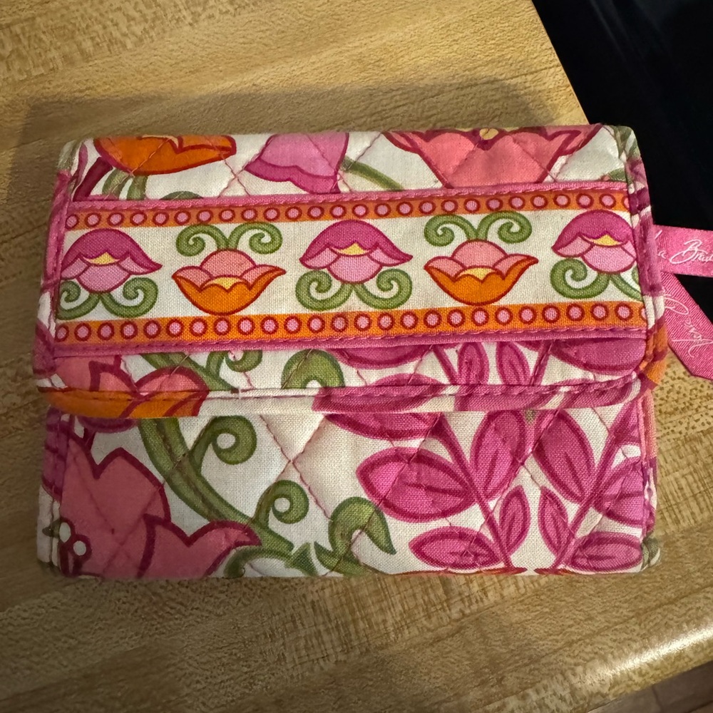 Vera Bradley Pink and Orange Quilted Clutch